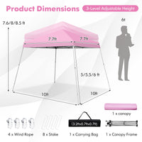 Tangkula 10 ft x 10 ft Outdoor Instant Pop-up Canopy, Folding Slanted Leg Canopy Tent