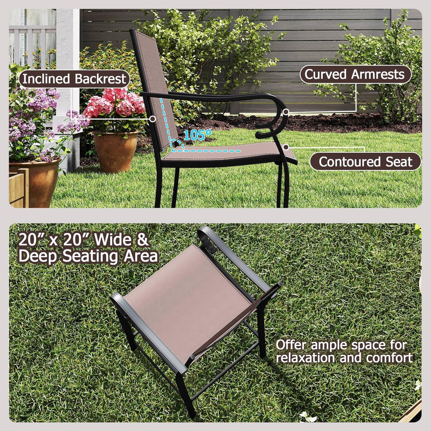 Tangkula Outdoor Counter Height Bar Stools Set of 2/4