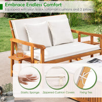 Tangkula Acacia Wood Patio Daybed