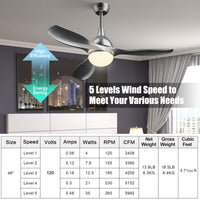 Tangkula Modern Ceiling Fan with Remote Control