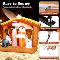Tangkula 6 FT Christmas Inflatables Nativity Scene Outdoor Decoration