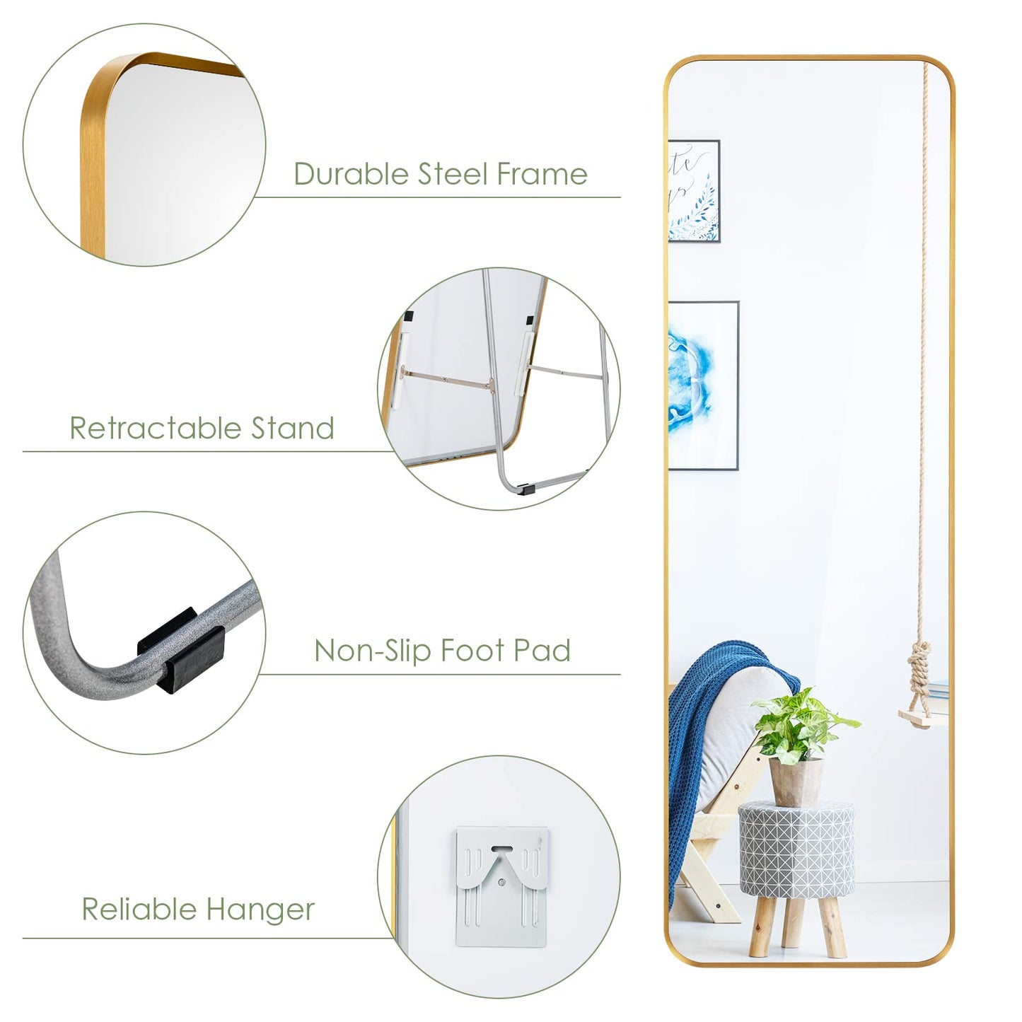 Tangkula Full Length Mirror with Stand