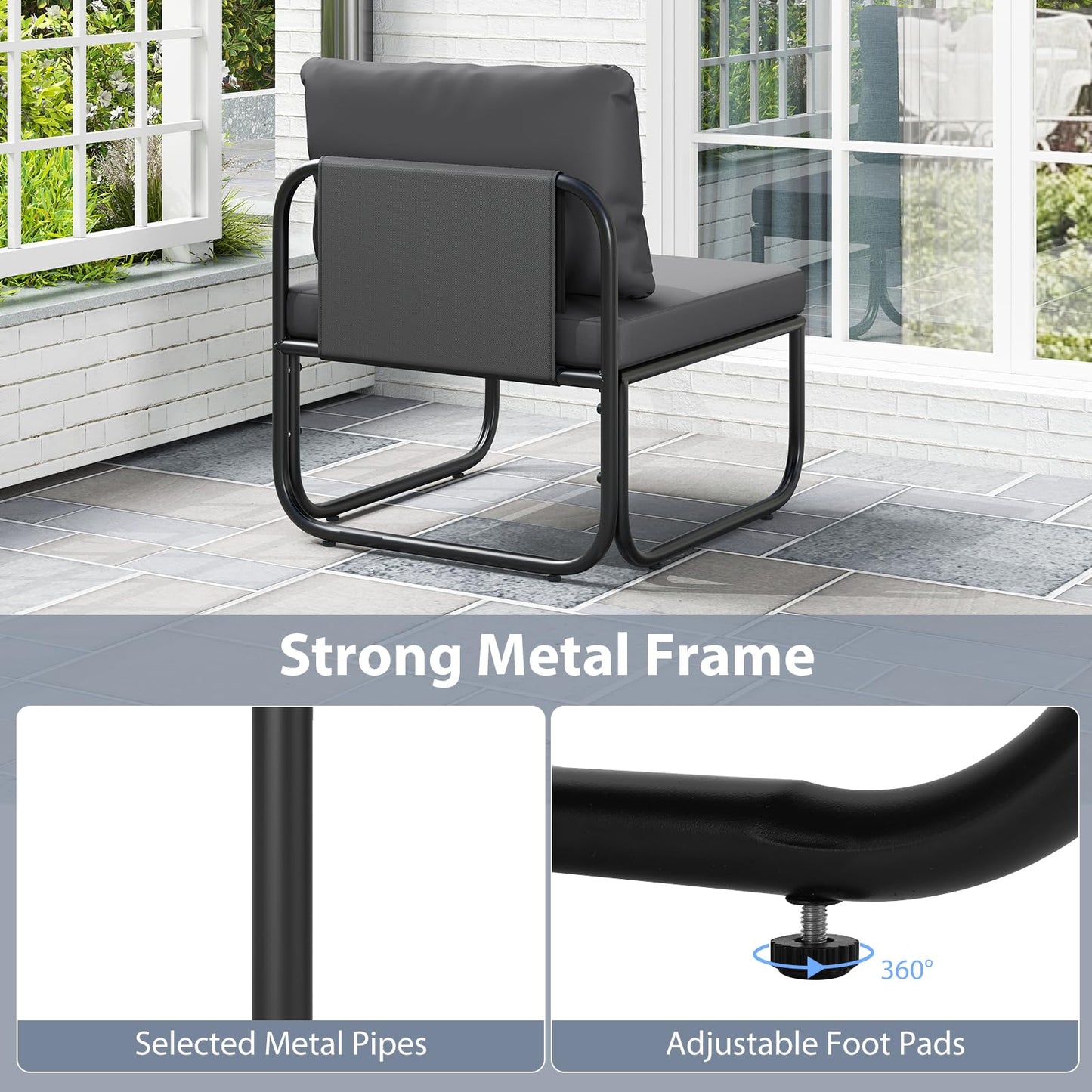 Tangkula Patio Sofa Chairs Set of 2/4 with Removable Cushions