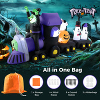 Tangkula 8.2 ft Long Halloween Inflatable Train