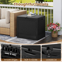 Tangkula 25 Gallon Waterproof Outdoor Storage Box with Lockable Lid