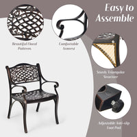 Ensemble de salle à manger Tangkula 5 pièces en aluminium moulé pour terrasse, ensemble de bistrot d'extérieur avec trou pour parasol