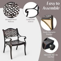 Tangkula 2 Pieces Outdoor Bistro Dining Chair Set