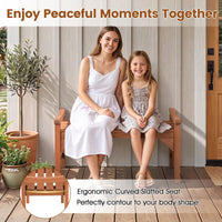 Tangkula Outdoor Backless Wood Bench with Support Handles