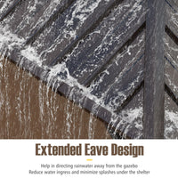 Tangkula Aluminum Frame Permanent Pavilion with Curtains