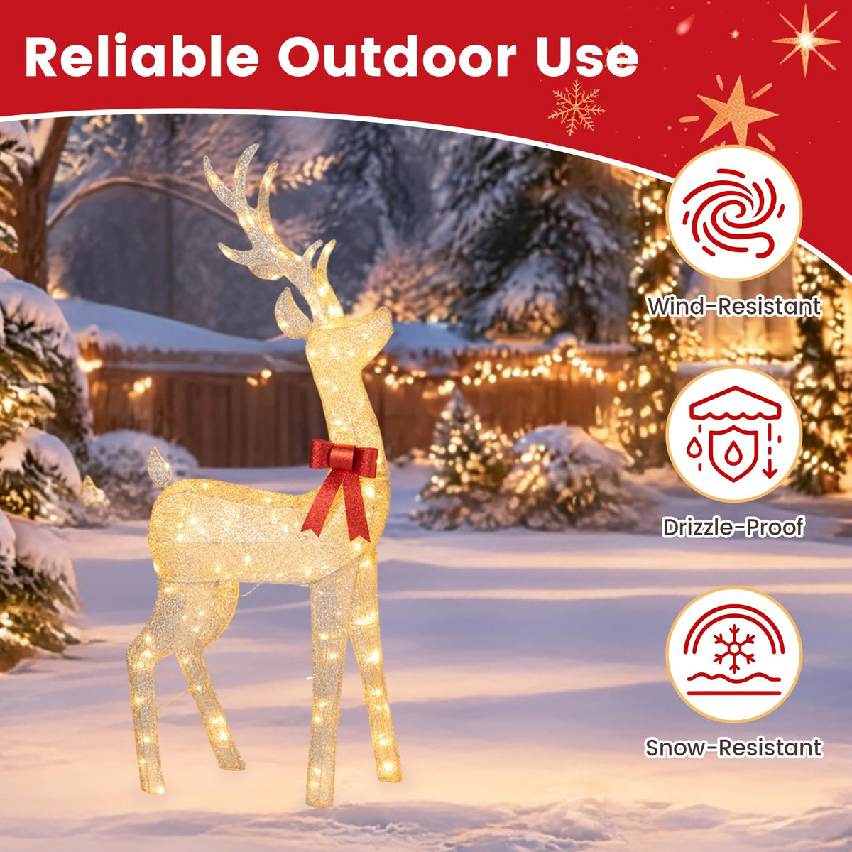 Tangkula 5.2 FT Christmas Lighted Reindeer