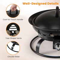Tangkula 21 Inch Diameter Patio Portable Fire Bowl with Cover