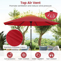 Tangkula 10 FT Solar Patio Umbrella with 96 Multi Colored Flowing LED Lights