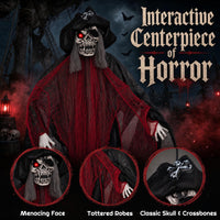 Tangkula 9.4 FT Animated Halloween Hanging Pirate with Glowing Eyes