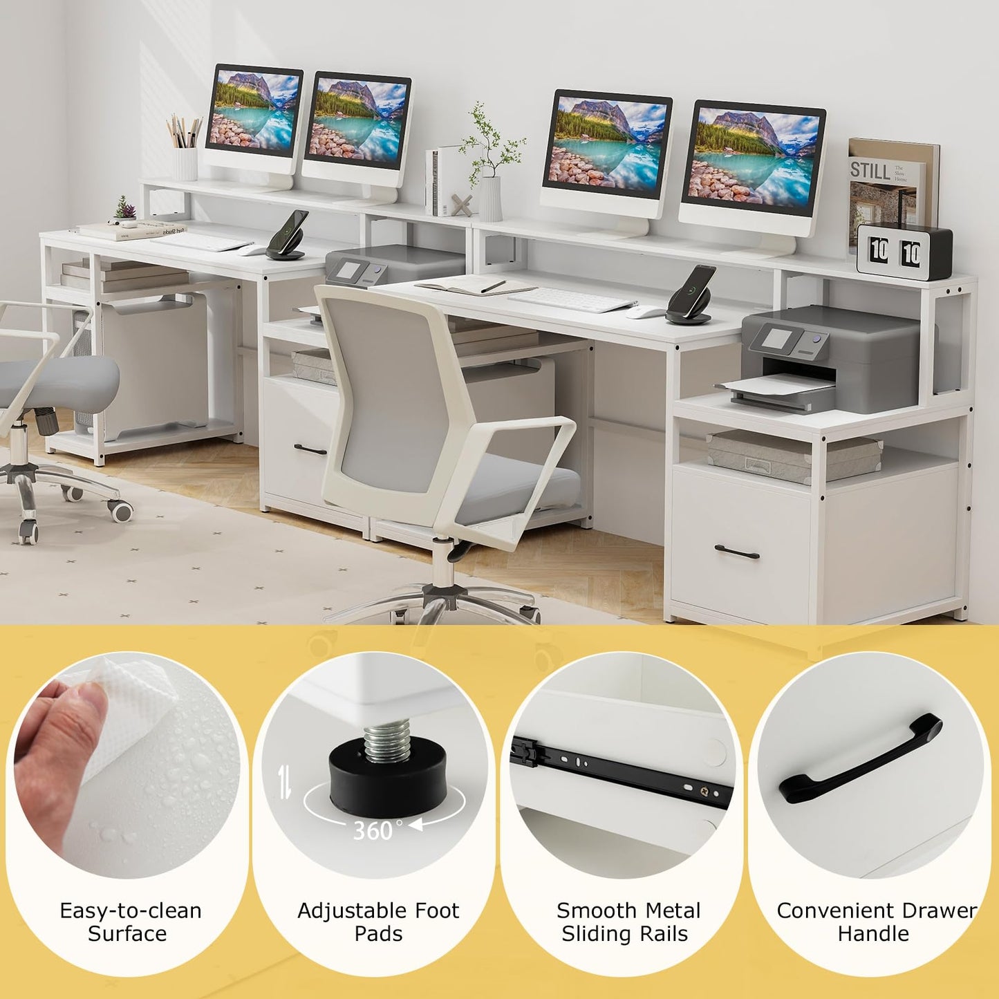 Tangkula Bureau informatique avec prises électriques pour bureau à domicile