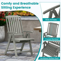 Tangkula Foldable Patio Chair All-Weather HDPE Outdoor Dining Chair(1/2/4)