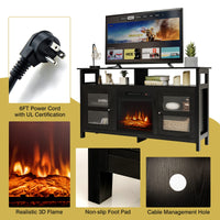 Tangkula Fireplace TV Stand with 18 Inches 1400W 5,000 BTU Electric Fireplace