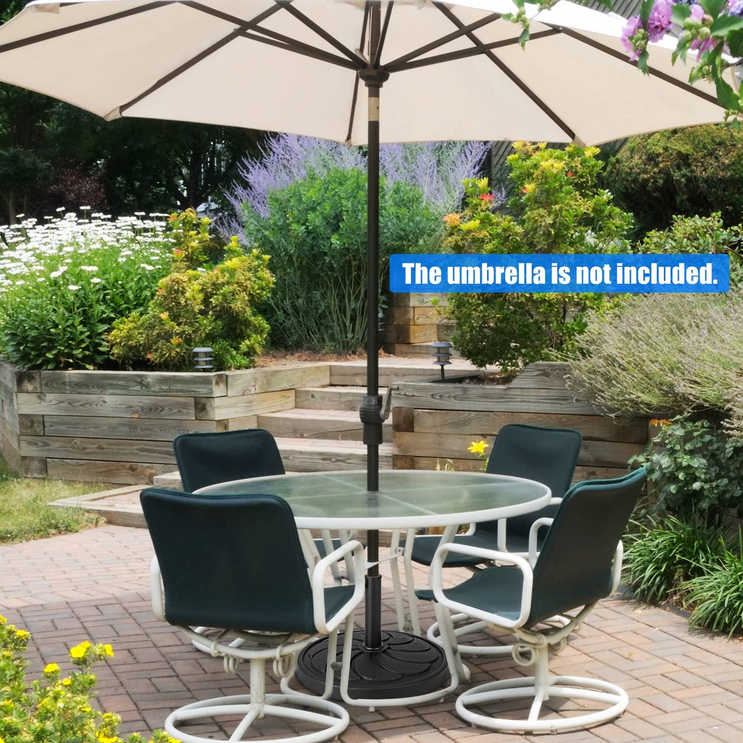 Tangkula Umbrella Base, 31 lbs Capacity Heavy-Duty Patio Outdoor Round Umbrella Stand for 9 ft Umbrella