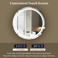 Miroir de salle de bain rond Tangkula avec LED