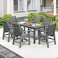 Tangkula 6 Pcs Patio Dining Bench Set for Garden
