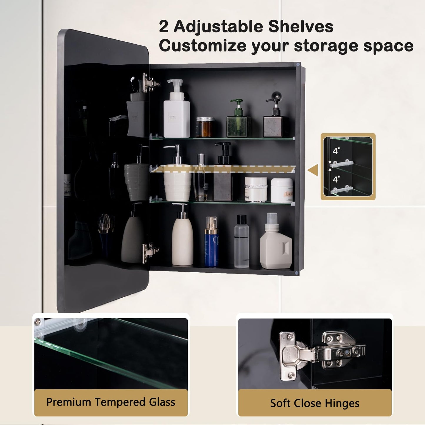 Tangkula Bathroom Medicine Cabinet with Mirror