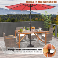 Tangkula Outdoor Rectangle Dining Table for Backyard