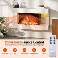 Tangkula 32" Fireplace Mantel with 18 Inches 3-Sided Fire Place