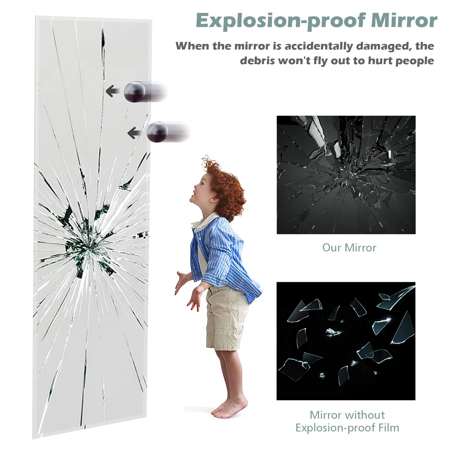 Tangkula Full Length Mirror Wall Mounted , 43 x 15 Inch Rectangle Frameless Mirror w/Beveled Edge, Wall Dressing Mirror