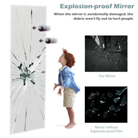 Tangkula Full Length Mirror Wall Mounted , 43 x 15 Inch Rectangle Frameless Mirror w/Beveled Edge, Wall Dressing Mirror