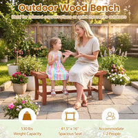 Tangkula 41.5" Outdoor Wood Bench for Park