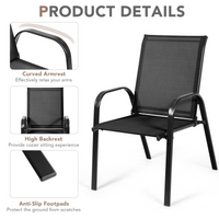 Tangkula Patio Dining Chairs, Outdoor Bistro Chairs