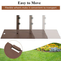Tangkula 50LBS Patio Umbrella Base with 2 Tightening Knobs & 2 Wheels