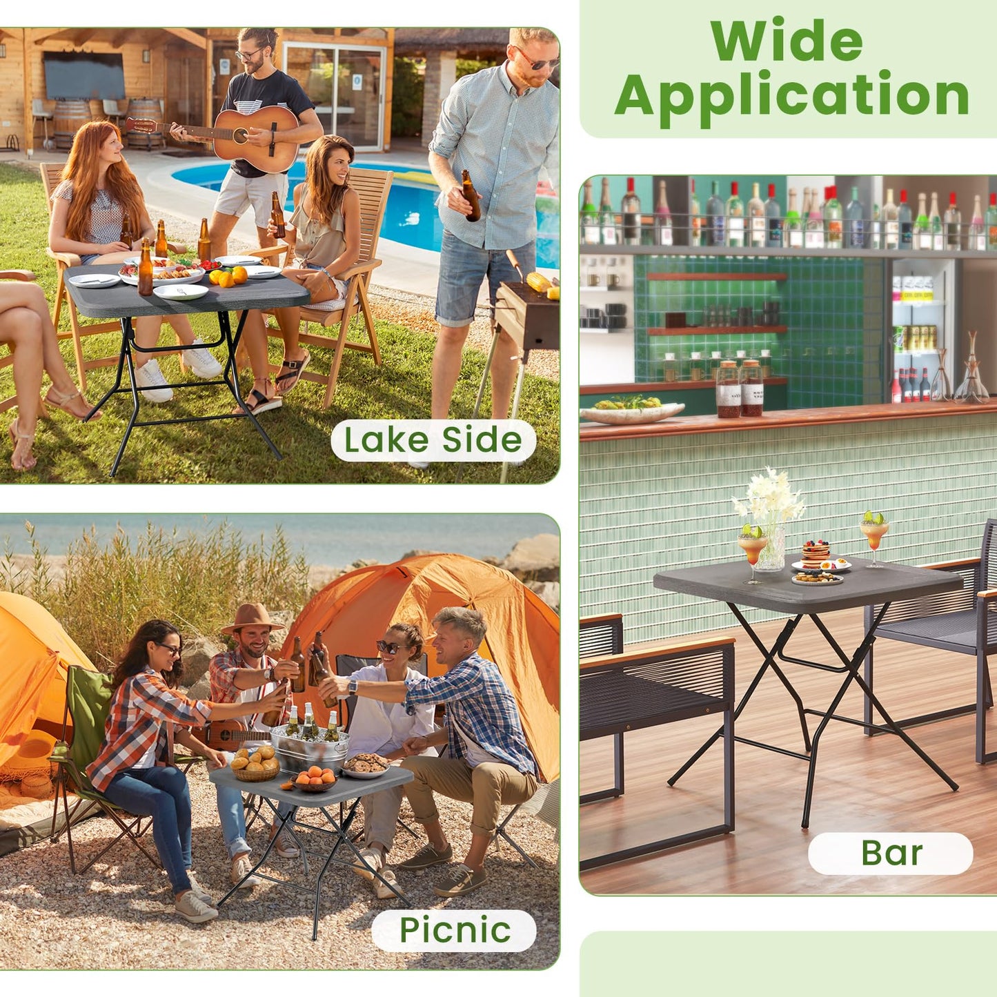 Tangkula 31.5" Square Folding Table