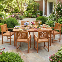 Tangkula Outdoor Acacia Wood Dining Chairs Set
