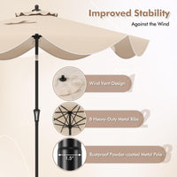 Tangkula 9Ft Patio Umbrella, Outdoor Umbrella with Crank Handle, Push Button Tilt, 2-Tier Beach Umbrella with Sun-Protective Canopy