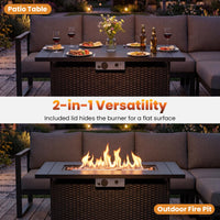 Tangkula 42 Inch Propane Fire Pit Table