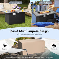 Tangkula 52 Inches Wicker Patio Propane Fire Pit Table, Patiojoy 50,000 BTU