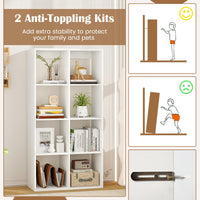 Tangkula Cube Bookcase Freestanding Cube Storage Organizer with Anti Toppling Kits
