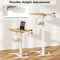 Tangkula Mobile Standing Desk Pneumatic Height Adjustable Rolling Desk