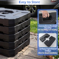 Tangkula 2-Piece 274 Lbs HDPE Square Offset Umbrella Stand with Water & Sand Filled Weight
