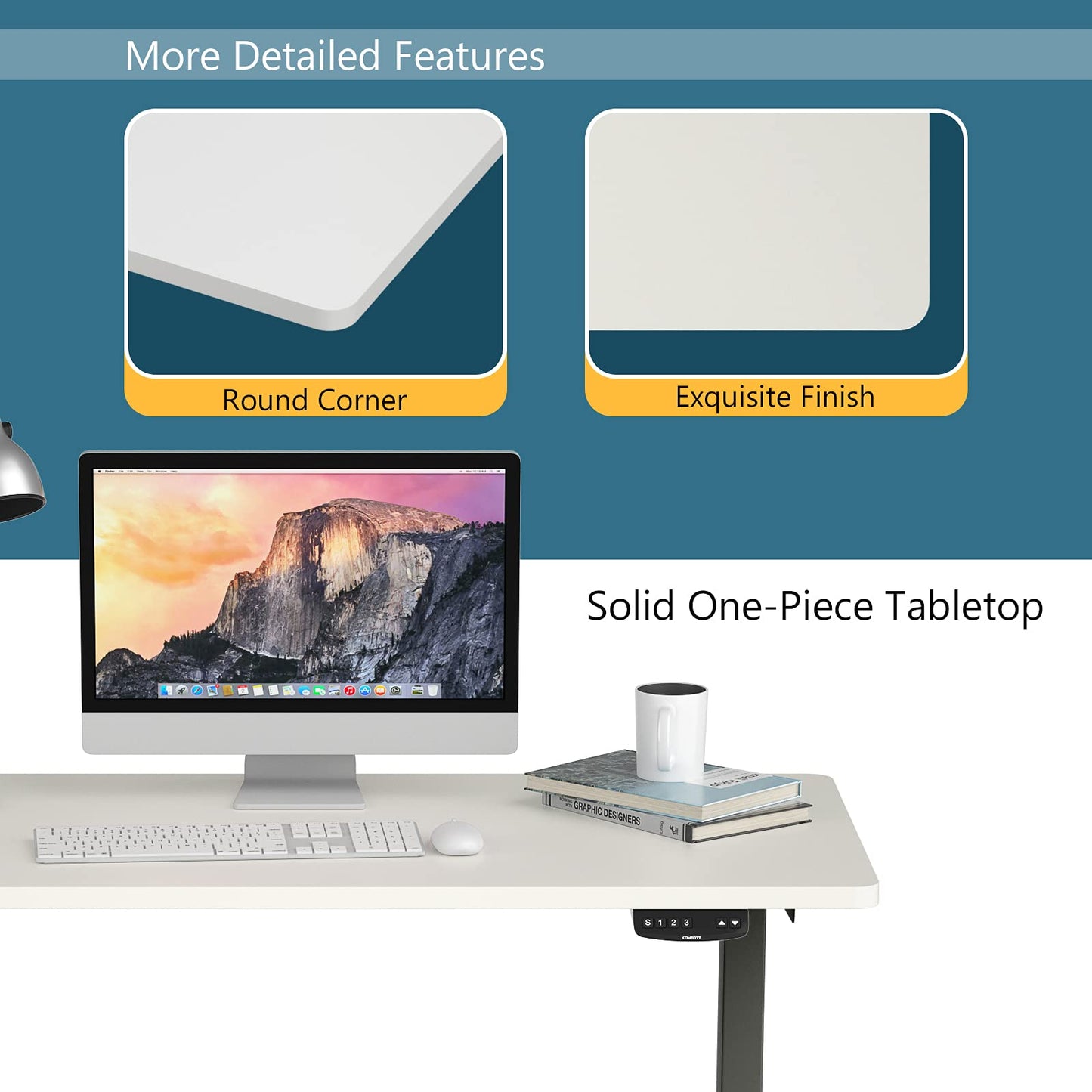 Tangkula Universal Wood Table Top for Standard & Sit to Stand Desk Frame