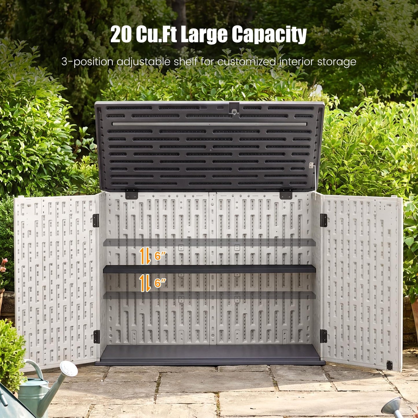 Tangkula Large Outdoor Storage Cabinet for Gardening Tools Cushions