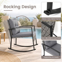 Tangkula 3-Piece Outdoor Rocking Chair Set for Garden
