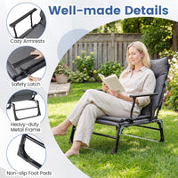 Tangkula 3 in 1 Lounge Chair Outdoor with Cushion