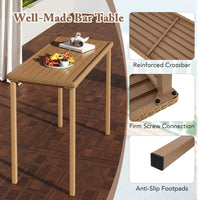 Tangkula Heavy Duty Rectangle Metal Frame 48 Inches Outdoor Counter Height Table