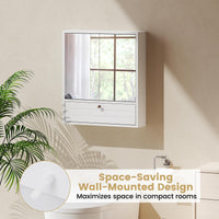 Tangkula Bathroom Cabinet with Double Mirror Doors