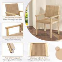 Tangkula Patio Dining Chairs w/Paper Rope Woven Seat