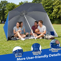 Tangkula 6.5 FT 2-In-1 Beach Umbrella with Shade for Sand | Beach Tent