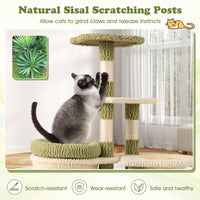 Tangkula Cute Cat Tree with Sisal Scratching Posts for Indoor Cats
