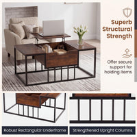 Tangkula Lift Top Coffee Table with Hidden Storage for Living Room