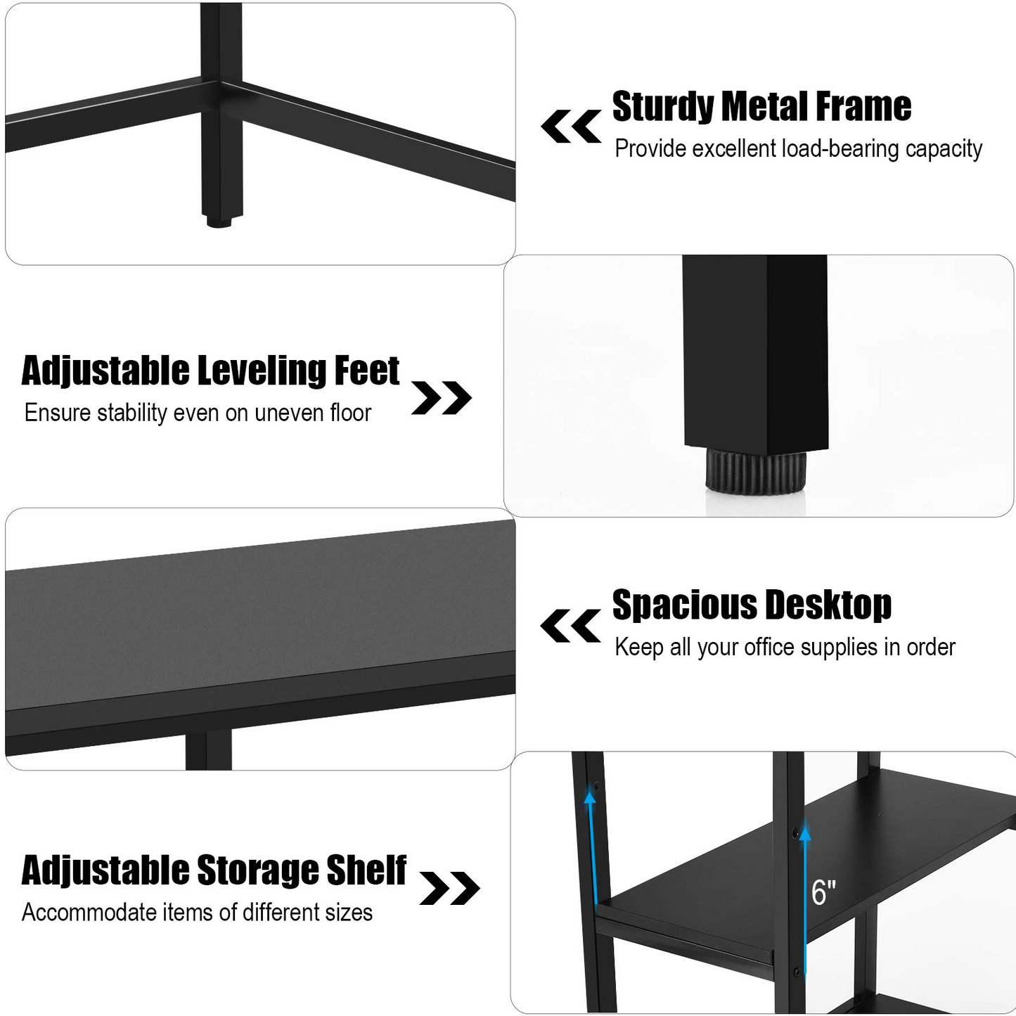 Tangkula Home Office Computer Desk with 2 Storage Shelves